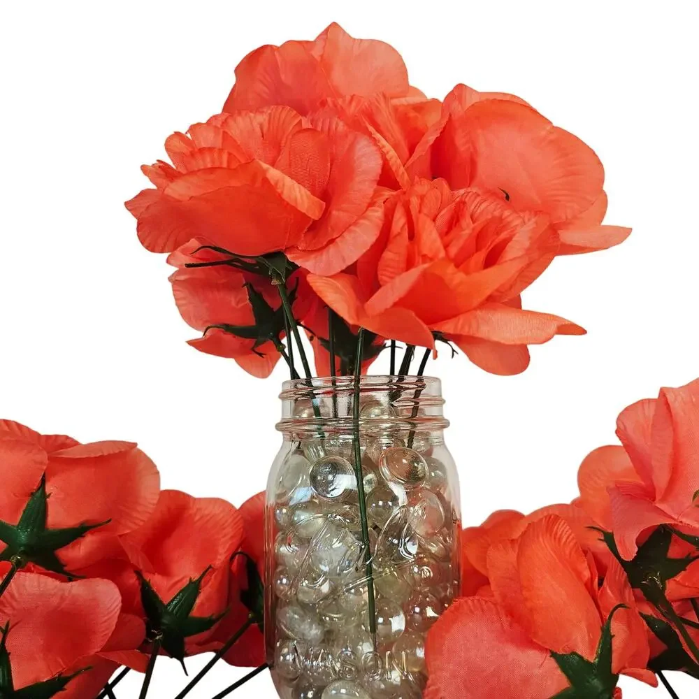 Artificial Coral Silk Roses 3